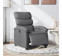 YuuSsea Sillón de relax eléctrico gris oscuro de tela con función reclinable y patas de madera para salón, dormitorio, oficina, salón, ajustable, giratorio, cómodo, moderno, vintage