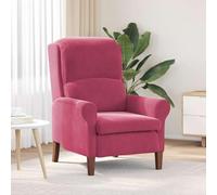 YuuSsea Sillón de terciopelo rojo vino con estructura de madera y patas de caucho macizo, para salón, dormitorio u oficina, ergonómico, estable, duradero, cómodo, moderno, diseño vintage