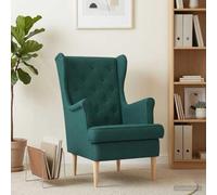 YuuSsea Sillón moderno de tela verde oscuro con marco de metal resistente y madera, cómodo asiento, cojines extraíbles, elegantes patas de madera, ideal para salón, dormitorio, oficina