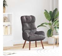 YuuSsea Sillón relax de piel sintética gris 69 x 74 x 93 cm con patas de madera, diseño moderno, cómodos reposabrazos, ajustable, giratorio, duradero, ideal para salón, dormitorio u oficina