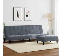 YuuSsea Sofá cama de 2 plazas con reposapiés, terciopelo gris oscuro, cama plegable para invitados, diseño moderno para sala de estar, pequeño apartamento