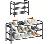 YUWHFEI Zapatero Extensible de 3 Niveles, Zapateros de Metalico, Shoe Rack para 6-12 Pares de Zapatos, sapateira pequeño para Exterior, Armarios, Interior, Rango de Ajustable(45-80) cm ancho