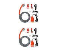 yuwqqoajv 2 Juegos de Bomba de ducha portátil para campamento con batería recargable Manténgase fresco en cualquier lugar Compacto y fácil de transportar Ducha portátil ABS negro naranja