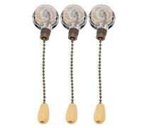 YUYTE 3 Uds Interruptor de Lámpara de Ventilador de Techo a Prueba de Herrumbre-interruptor de Cadena de Tracción Fácil DIY para Luces de Techo 250V 125V-y Versátil (Bronce)