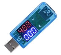 YUYTE de Corriente USB USB Color LCD Voltímetro Amperímetro Medidor de Corriente - Probador en Tiempo Real para Medición de Voltaje y, Compatible con Dispositivos Rápidos QC2.0/QC3.0 (BLUE)