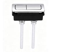YUYTE Pulsador Inodoro Doble Descarga 4,13 X 3,39 in Abs Plata | Reemplazo de Tanque de Varilla Doble, Material ABS, Cubierta Recubierta de Plata, Uso en Baños Húmedos, Ajuste de Apertura