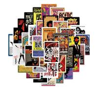 YUZHEDM 50 Hojas Posters para Pared Pegatinas 4,6x6,5cm, Mini Carteles Estilo Música Rock Retro, Fotos Collage Autoadhesivas de PVC para Decoración de Dormitorio, Maletas y Cuadernos