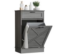 Yvsevnr Mueble Basura Cocina de Madera sin Cubo de Basura Integrado, 37L, Aparador Auxiliar Armario de Cocina con Cajón, Antivuelco, para Cocina, Lavandería 55 x 35 x 90 cm