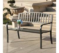 YVZYLXH Banco de Jardín Doble de Metal Reforzado, para Patio y Terraza, Asiento Exterior Duradero con Pies Antideslizantes