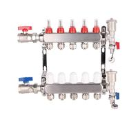 YWBL-WH Colector de Calefacción por Suelo Radiante Colector de Calor Radiante de Acero Inoxidable de 5 G1 Pulgadas con Reloj de Presión y Válvulas Resistente Al óxido Resistente Al Desgaste para