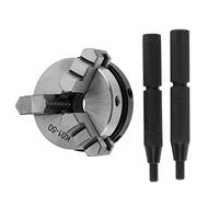 YWBL-WH K01-50 Portabrocas de Desplazamiento Manual de 50 Mm, Cilindro Corto de 3 Mordazas, Portabrocas de Rosca Autocentrante, Sujeción de Acero para Taladro Eléctrico, Mecanizado de