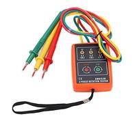 YWBL-WH Medidor de Secuencia de Fases CA 60V-600V Probador de Rotación LED | Detector de 3 Fases, Cable de Prueba con Aislamiento Doble, Cuerpo de ABS, Portátil para Laboratorio Escolar y Hogar,