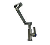 YWJFSA Foldable Kitchen Tap Bathroom Taps with 2 Spray Modes Stainless Steel Height Adjustable Single Lever Tap for Kitchen & Bathroom,Grey