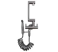 YWJFSA Grifo Cocina Pared con Ducha Grifo Baño con 4 Modos de Salida Doble Mando Grifo Acero Inoxidable Baño Altura Regulable
