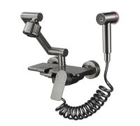 YWJFSA Grifo Cocina Pared Grifos Plegable Cocina con 4 Modos de Salida Grifo Baño Altura Regulable Monomando