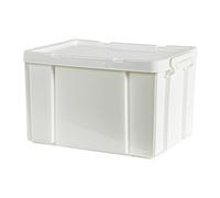 YWJLQH Contenedor de Almacenamiento Industrial Caja Recipiente Apilable Organizador Fabricado en PP con Tapa Y Hebillas Adecuado para Uso en Taller Fábrica H, Blanco