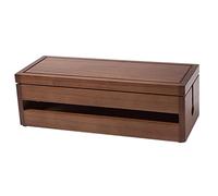 YWJLQH Organizador de Cables Caja de Madera Principal Cubierta de Almacenamiento Porta Cable Protector Contra Polvo Adecuado para Oficina Hogar Dormitorio, café, tal como se describe
