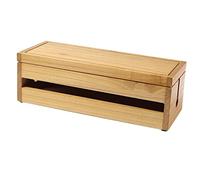 YWJLQH Organizador de Cables Caja de Madera Principal Cubierta de Almacenamiento Porta Cable Protector Contra Polvo Adecuado para Oficina Hogar Dormitorio, Marrón claro, tal como se describe