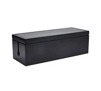 YWJLQH Organizador de Cables Caja de Madera Principal Cubierta de Almacenamiento Porta Cable Protector Contra Polvo Adecuado para Oficina Hogar Dormitorio, Negro, tal como se describe