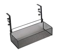YWJLQH Organizador de Escritorio Bajo Mesa Estante Lateral Soporte Almacenamiento Multifuncional Colgante Hierro Adecuado para Oficina Estudio Dormitorio Sal, negro