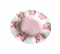 YWJLQH Plato de Postre Cerámico Bandeja para Repostería Plato para Pastelería Fuente para Snacks Diseño de Lazo en Relieve Pintado a Mano Adecuado para, color to 2