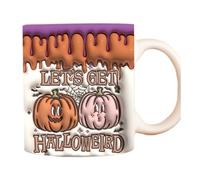 YWJLQH Taza de Café Copa Cerámica Creativa de Halloween Diseño 3D Asa Cómoda para Bebidas Material Resistente Adecuada para Decoración de Casa Oficina, Style K, tal como se describe