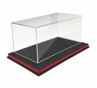 YWJLQH Vitrina Antipolvo para 1:18, acrílico, Cuero, Compatible con 1:18, Figuras acción, Capacidad 18 litros, para vitrinas , Negro y Rojo (Gamuza) , Base de Gamuza Negra y roja