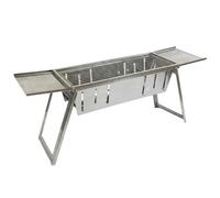 YWMJZEU Barbacoa Plegable Acero Inoxidable Patas Plegables Parrilla Rectangular Metal Utensilio Exterior