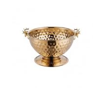 YWMJZEU Cubo Hielo con Martillado Cubitera con Soporte Elegante Cubo Hielo Pie para Bodas, Gold, Deer Head Hammered
