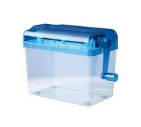 YWMJZEU Destructora de Papel Manual Trituradora Cortadora Destructora Compacta Manual con Contenedor Transparente de 3L Material PP y Acero Adecuada para Memorandos de Oficina, Azul