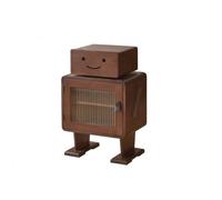 YWMJZEU Mesa Auxiliar Noche con Puerta Infantil Mesa Noche Pequeña Armario Auxiliar Pequeño para Niños, Dormitorio, Salón, Nogal, Estándar