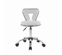 YWMJZEU Silla Peluquería Estructura Cromada Silla Rodante Ajustable Rotación Completa Grados Taburete Giratorio Ajustable, Negro