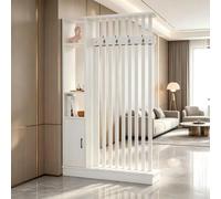 YWQJL Separador de ambientes con estantes,tabique de Entrada,Separador de ambientes Independiente con Espacio de Almacenamiento,Separador de Dormitorio Independiente(White,202x120x24 cm)