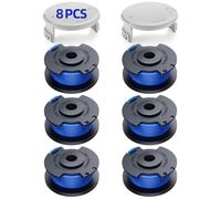 YWTESCH 6 Piezas AC14RL3A Bobina Hilo Line de Recambio Compatible con Ryobi One + 18V 24V 40V Desbrozadora,Ø1.65mm y 3.4m de Longitud de Carrete de Cuerda,Contiene 6 Piezas Bobina y 2 Piezas Tapas