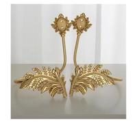 YXINAER Gancho de latón para Sujetar Cortinas Gancho de Cortina con Forma Nudo Dorado francés, Soportes Latón Lujo, Colgador decoración montado en la Pared for Sala Estar(Pink)