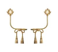 YXINAER Gancho de latón para Sujetar Cortinas Gancho de Cortina con Forma Nudo Dorado francés, Soportes Latón Lujo, Colgador decoración montado en la Pared for Sala Estar(Army Green)