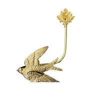 YXINAER Gancho de latón para Sujetar Cortinas Gancho de Cortina latón Moderno, Forma Abanico Golondrina Dorada, Colgador decoración montado en la Pared for Sala Estar(Swallow-Right)