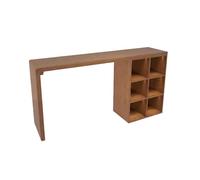 YXLLGS Mesa de Bar Detrás del Sofá de Madera de Pino Maciza, Consola Estrecha con 6 Compartimentos de Almacenamiento, Mesa Auxiliar para Sala de Estar, Cocina y Entrada(Brown,160x45x105cm/63x17x41in)