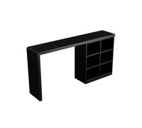 YXLLGS Mesa de Bar Detrás del Sofá de Madera de Pino Maciza, Consola Estrecha con 6 Compartimentos de Almacenamiento, Mesa Auxiliar para Sala de Estar, Cocina y Entrada(Black,120x45x105cm/47x17x41in)