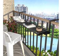 YYBHKHBY Mesa Colgante Balcón Plegable Barra de Bar Exterior - Ajustable 1-16cm Gran Carga 75kg con Múltiples Alturas, Mueble Auxiliar Ahorra Espacio para Terraza Patio,Negro,60x25cm