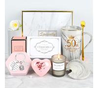 YYDSXK Regalo Cumpleaños Mujer 50 Años, Taza de Café 6 Piezas Set Regalo