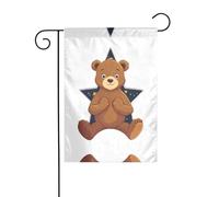 YYHHAOFA Bandera de jardín con diseño de oso marrón en la estrella, decoración de patio, 30,5 x 45,7 cm