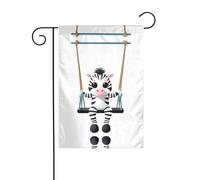 YYHHAOFA Little Zebra On The Swing - Bandera de jardín para decoración de patio (30,5 x 45,7 cm)