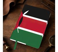 Yyoretp Funda de cuero para diario A5 con estampado de la bandera de Kenia, fundas recargables de piel auténtica