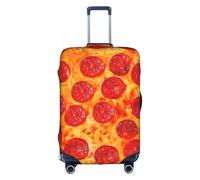 Yyoretp Funda elástica para equipaje con estampado de pizza y pepperoni en 3D, funda protectora para maleta con cremallera, se adapta a 18-32 pulgadas., White, L