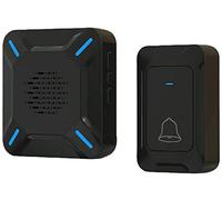 YYQ Timbre Inalámbrico Exterior Impermeable IP68, Timbre para Puerta Largo Alcance de 300M, Altavoz Grande Sonido Potente, Indicador LED, 5 Niveles de Volumen, 58 Melodías (1 Transmisor + 1 Receptor)
