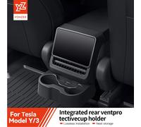YZ para Tesla Model 3/Y Highland Juniper caja de reposabrazos organizador de salida de aire trasera caja de almacenamiento taza cubierta antipolvo accesorios de estilo de coche