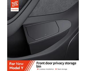 YZ para Tesla Model 3 Y Juniper Highland puerta lateral cubo de basura cubo de basura con cubierta, accesorios organizadores de caja de almacenamiento