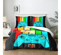 Yzehomijia Set copripiumini e federe Gamer 220×240 cm, Gamepad Copripiumino, Ragazzi Biancheria da Letto, 1 Gamepad Copripiumino e 2 Federe 65 x 65 cm.(G7×220)