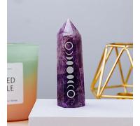 YZWRWRMKTB 7-8cm Amethyst Point Tower Phase of The Moon Symbol Crystal Wand Rose Quartz Eclipse Column Home Dec Ornaments (Color : Amethyst)